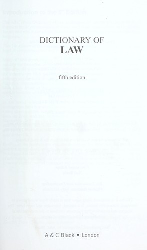 Dictionary of law
