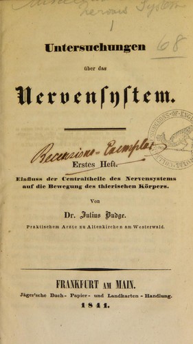 Untersuchungen ©ơber das Nervensystem