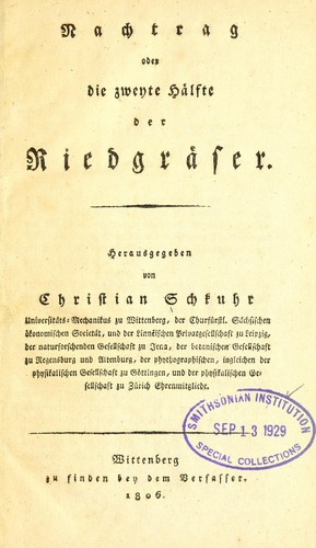 Nachtrag, oder, Die zweyte Hèalfte der Riedgrèaser