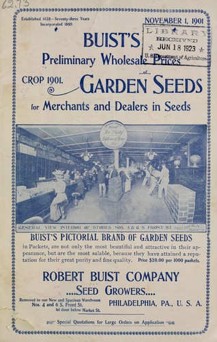 Buist's preliminary wholesale prices of garden seeds for merchants and dealers in seeds
