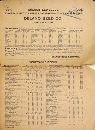 Wholesale list for market gardeners & other large buyers