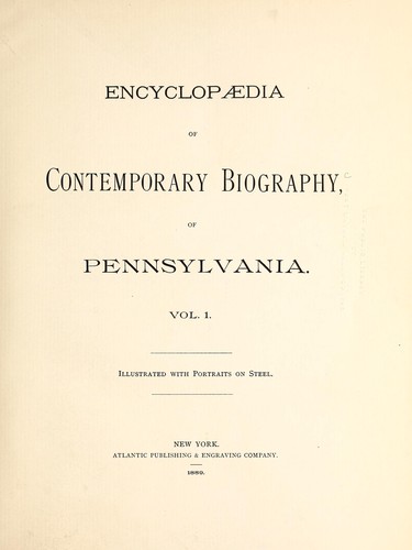 Encyclop©Œdia of contemporary biography of Pennsylvania