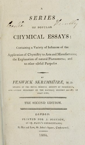 A series of popular chymical essays