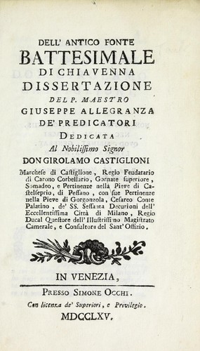 Dell'antico fonte battesimale di Chiavenna