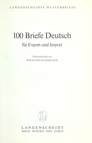 100 Briefe Deutsch für Export und Import