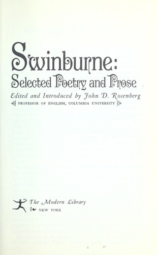 Selected poetry and prose