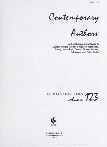 Contemporary authors new revision series