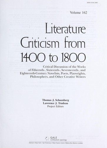 Literature criticism from 1400 to 1800