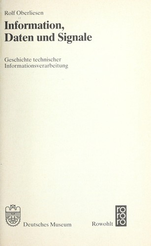 Information, Daten und Signale