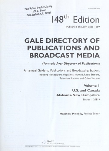 Gale directory of publications and broadcast media