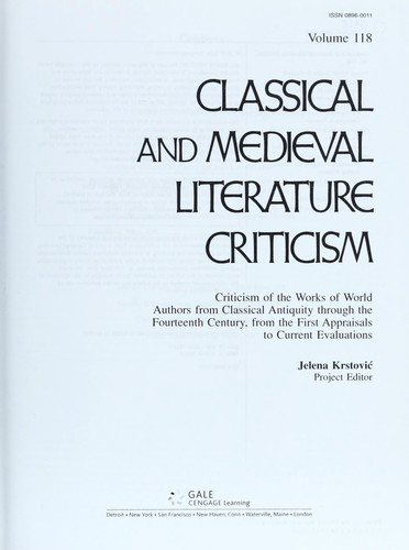 Classical and medieval literature criticism
