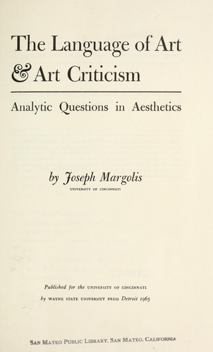 The language of art & art criticism