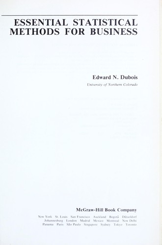Essential statistical methods for business