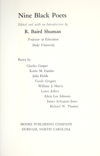 Nine black poets