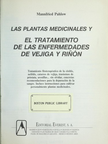 Las plantas medicinales y el tratamiento de las enfermededes de vejiga y rin o n