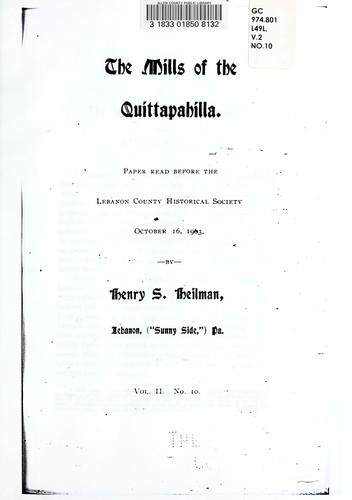 The mills of the Quittapahilla