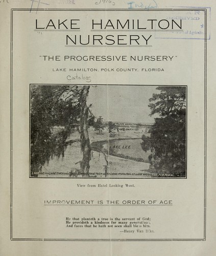 Lake Hamilton Nursery [catalog], the progressive nursery