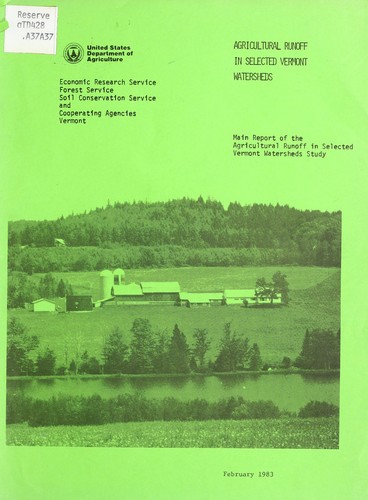 Agricultural runoff in selected Vermont watersheds
