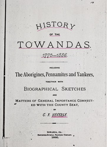 History of the Towandas, 1776-1886