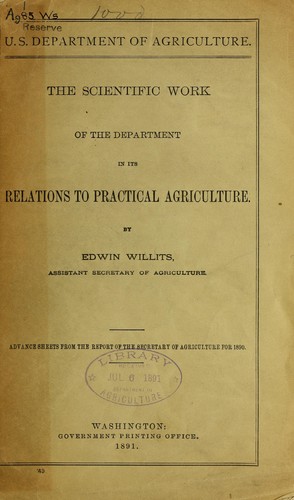 Scientific work of the Department in its relations to practical agriculture
