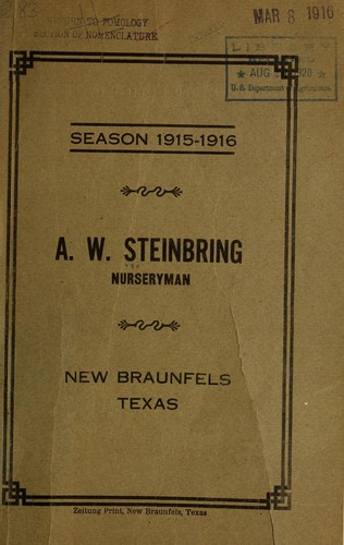 Season 1915-1916 [catalog of] A.W. Steinbring, nurseryman