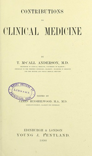 Contributions to clinical medicine