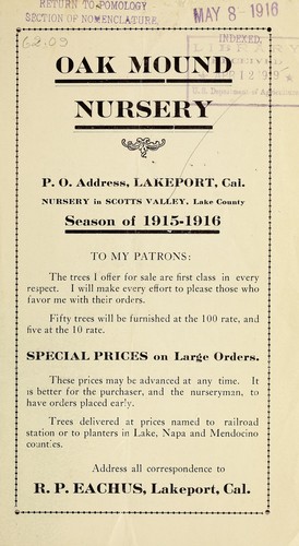 Oak Mound Nursery [catalog]