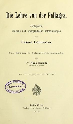 Die Lehre von der Pellagra
