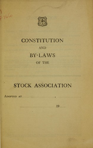 Constitution and by-laws of the---- stock association