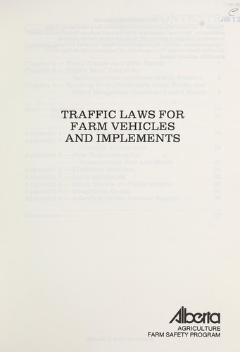 Traffic laws for farm vehicles and implements