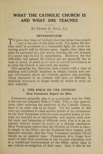 What the Catholic Church is and what she teaches