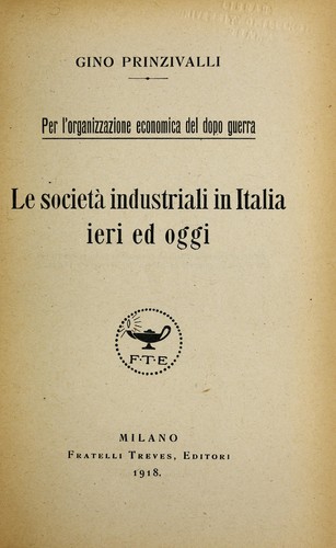 Per l'organizzazione economica del dopo guerra