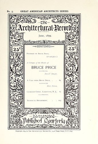 A critique of the works of Bruce Price