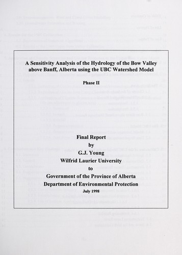 A sensitivity analysis of the hydrology of the Bow Valley above Banff, Alberta using the UBC watershed model