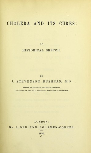 Cholera and its cures