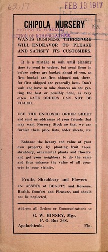 Chipola Nursery [price list]