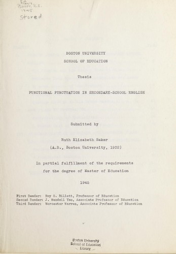 Functional punctuation in secondary-school English