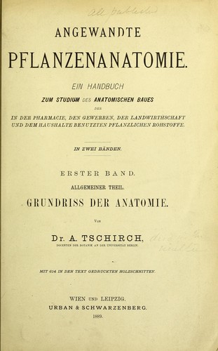 Angewandte Pflanzenanatomie