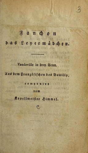 Fanchon das Leyermadchen