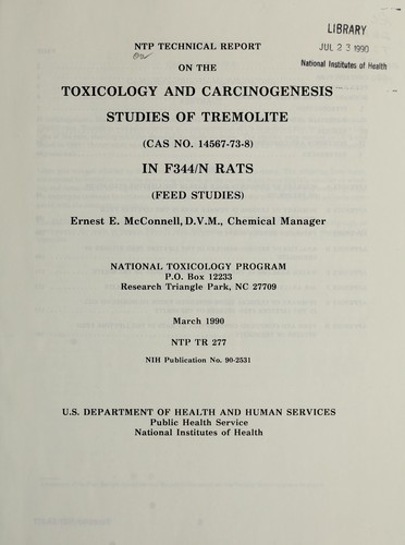 NTP technical report on the toxicology and carcinogenesis studies of tremolite (CAS no. 14567-73-8) in F344/N rats (feed studies)