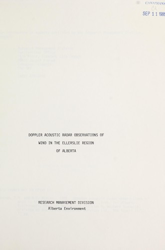 Doppler acoustic radar observations of wind in the Ellerslie region of Alberta