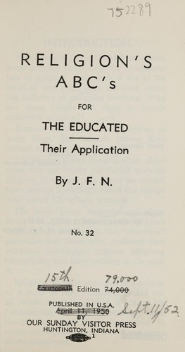 Religion's ABC's for the educated