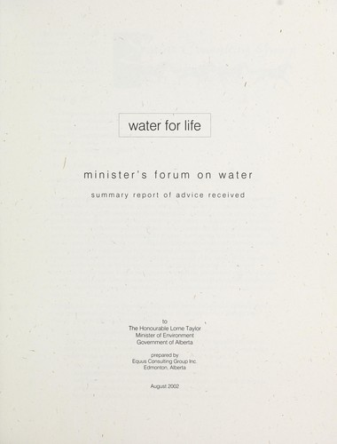 Water for life