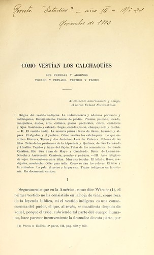 Cómo vestían los calchaquies