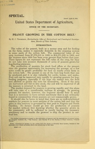 Peanut growing in the cotton belt