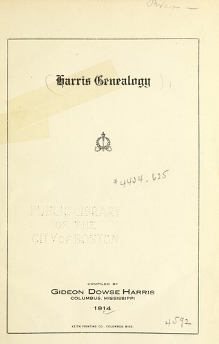Harris genealogy