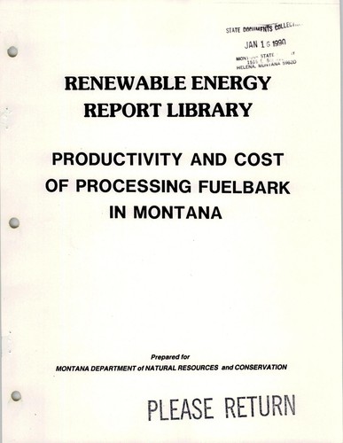 Productivity and cost of processing fuelbark in Montana