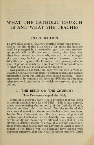 What the Catholic Church is and what she teaches