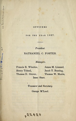 Report [for the year] 1836