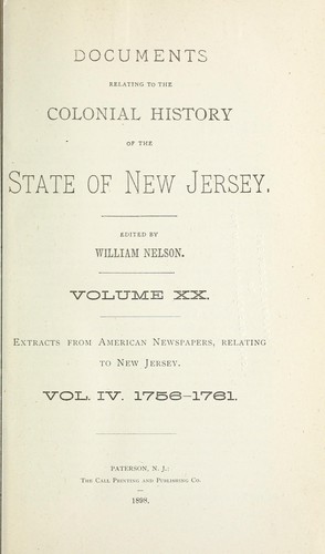 Extracts from American newspapers relating to New Jersey